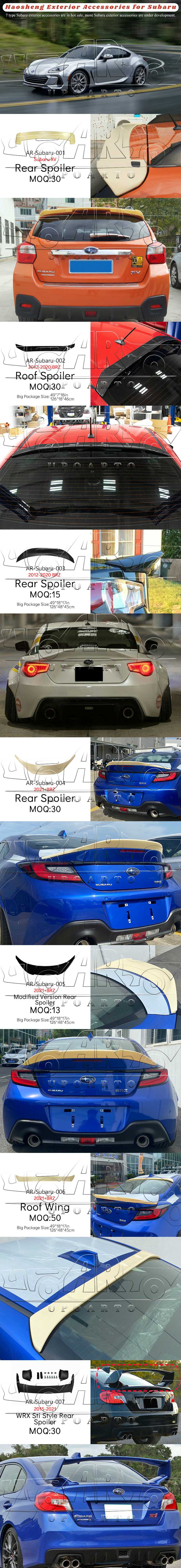 Subaru BRZ XV WRX Exterior Accessories Subaru BRZ XV WRX Exterior Accessories