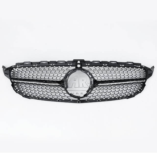 Benz C Class W205 Diamond Style Plastic Front Grille With Camera Hole 2019-2021
