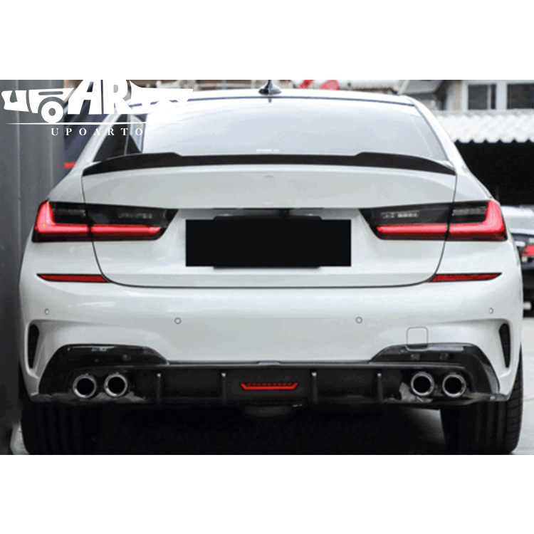 2020 bmw g20 rear lip with lamp left and right dual exhaust pipes 2020 bmw g20 rear lip with lamp left and right dual exhaust pipes