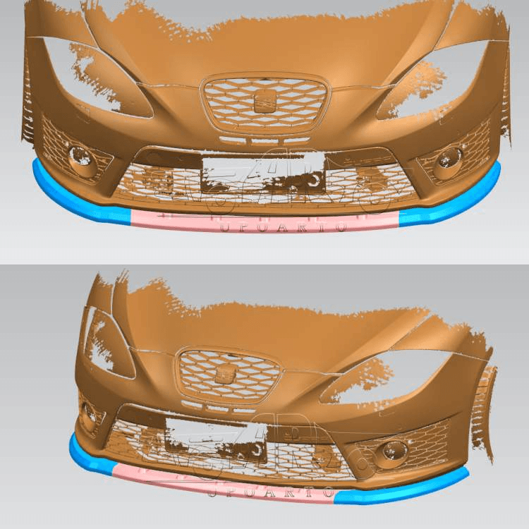 2009-2012 Seat Leon Cupra MK2 3 Parts Front Lip 2009-2012 Seat Leon Cupra MK2 3 Parts Front Lip
