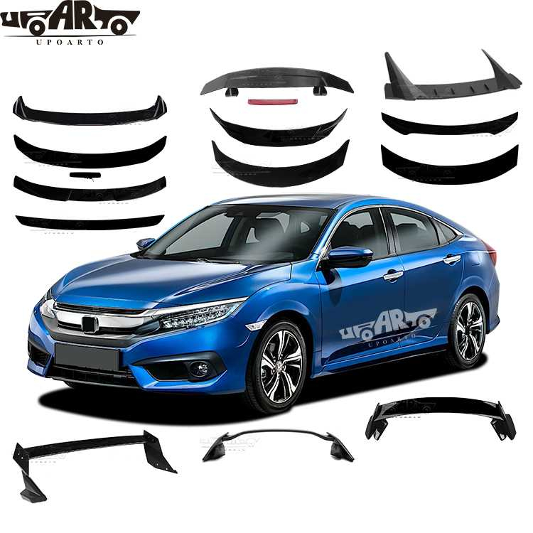 HAOSHENG MC Style ABS Rear Spoiler With Lamp For Honda 10th Civic 16-20