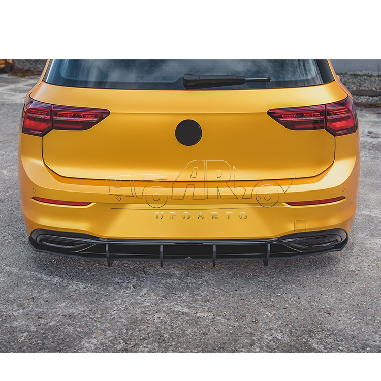 VW MK8 Golf 8 R-Line Plastic Rear Blade Diffuser With Rear Side Splitter