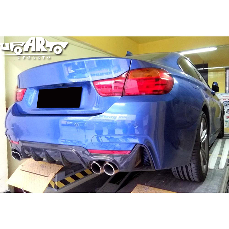 MP Style Plastic Rear Lip Right And Left 2 Exhaust Pipes BMW F32 F33 F36 4 Series 2014-2020