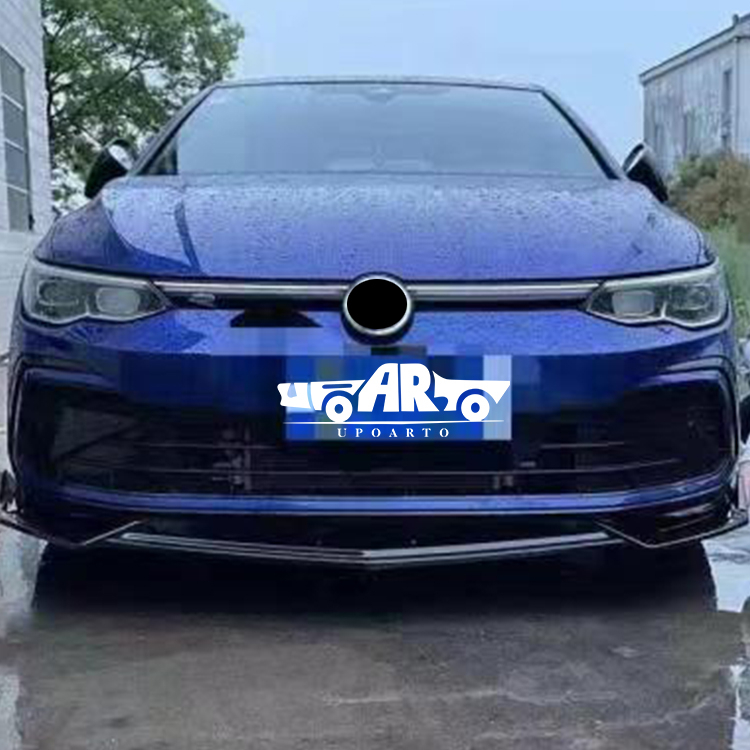 VW Golf 8 R-Line 3 Sections Front Lip ABS 