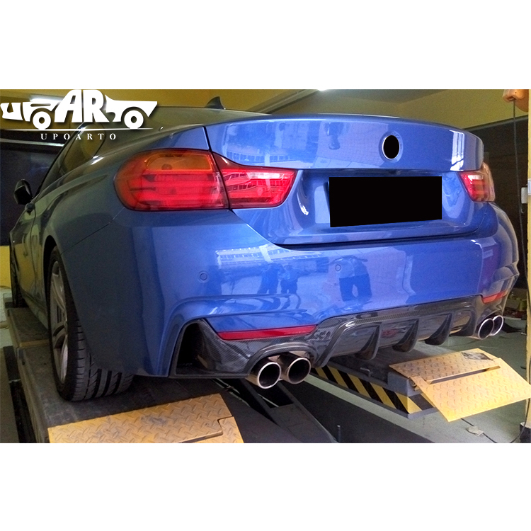 MP Style Plastic Rear Lip Right And Left 2 Exhaust Pipes BMW F32 F33 F36 4 Series 2014-2020