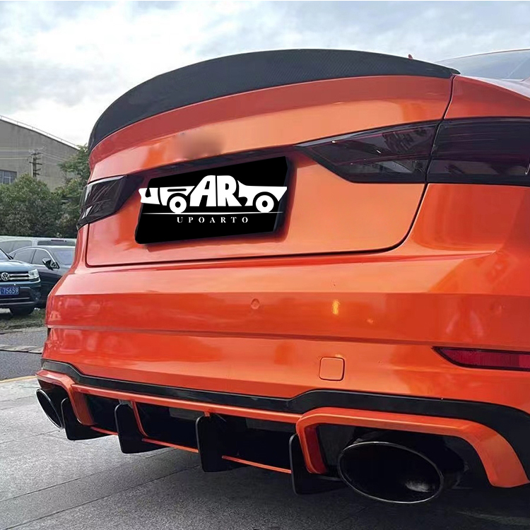 HAOSHENG Plastic Add-on Rear Blade Diffuser Audi RS3 Sedan 2017-2020