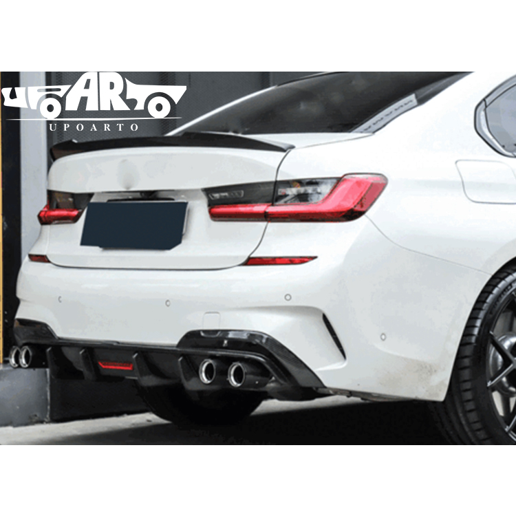 HAOSHENG BMW 3 Series G20 Rear Lip With Lamp Left And Right Dual Exhaust Pipes 2020 