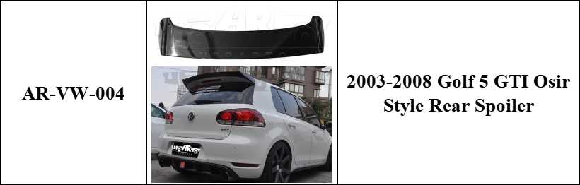 2003-2008 Golf 5 GTI Osir Style Rear Spoiler