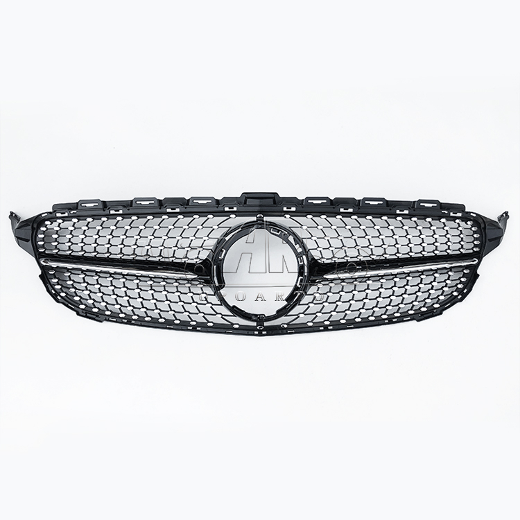 HAOSHENG Plastic Diamond Style Add-on Grille Without Camera Hole Benz W205 2019-2021