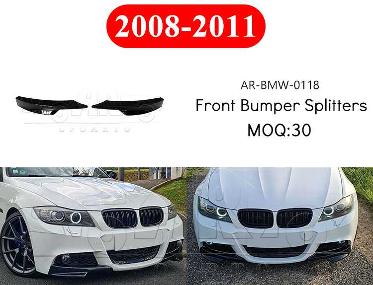 2008-2011 E90 LCI M-Tech Looks M-performance Front Bumper Splitters