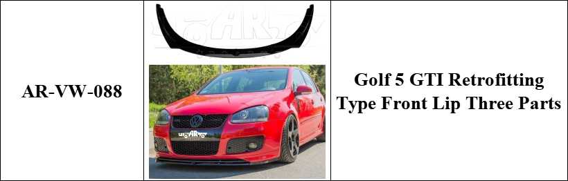 Golf 5 GTI Retrofitting Type Front Lip Three Parts
