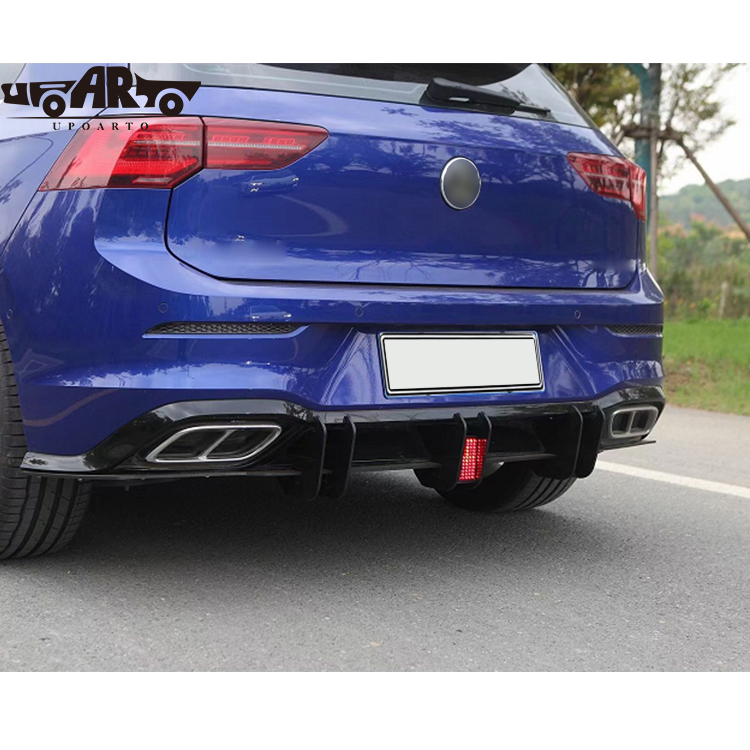 VW Golf 8 MK8 R-Line With Lamp Rear Bumper Blade Diffuser