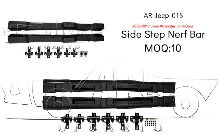 wrangler side step nerf bar 4-door wrangler side step nerf bar 4-door