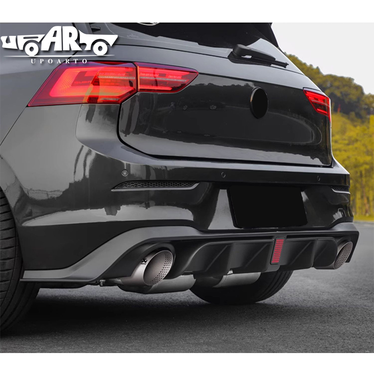 CS Style Plastic Rear Lip Diffuser With Lamp VW Golf 8