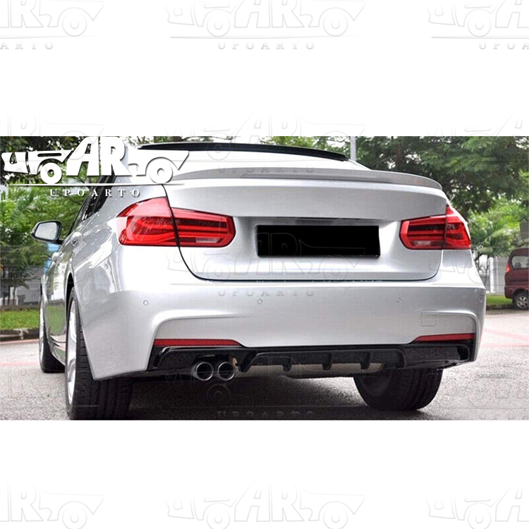 BMW 3 Series F30 Plastic Left Dual Exhaust Pipes Rear Bumper Lip 2012-2018