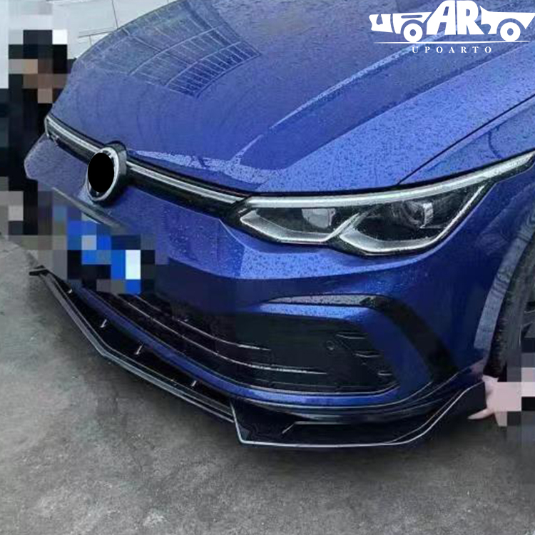 VW Golf 8 R-Line 3 Sections Front Lip ABS 