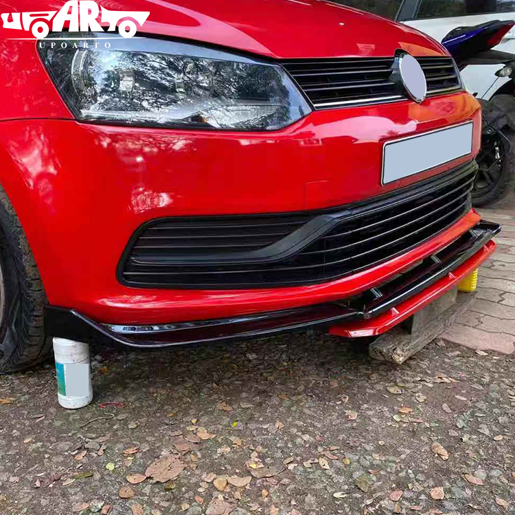 2011-2018 VW Polo 4 Sections Front Lip Splitter ABS