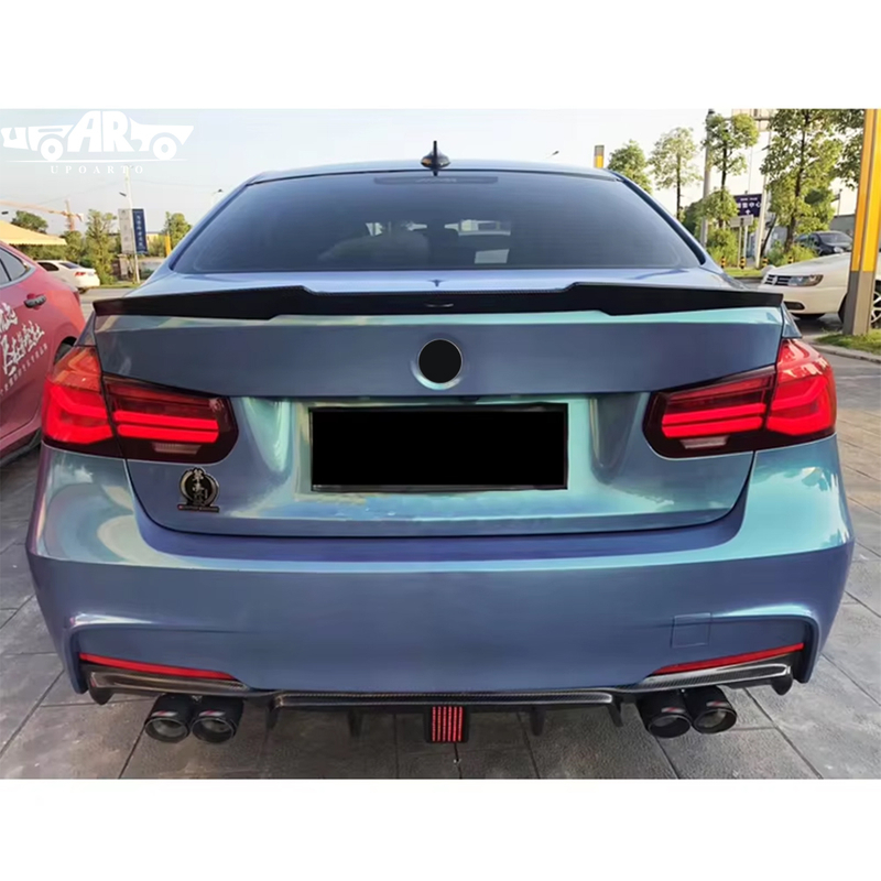 BMW 3 Series F30 F35 M Sport Plastic Left And Right 2 Exhaust Pipes Rear Lip With Led 2012-2018