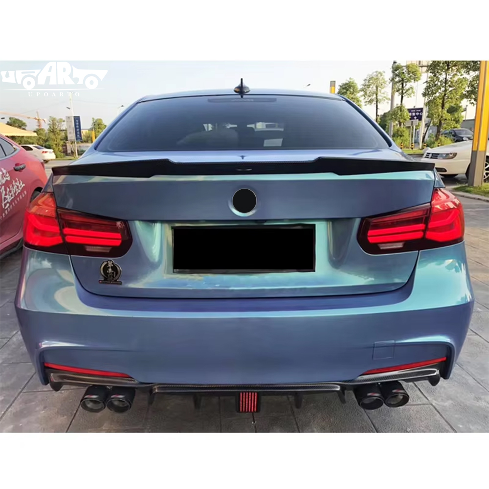 BMW 3 Series F30 F35 M Sport Plastic Left And Right 2 Exhaust Pipes Rear Lip With Led 2012-2018